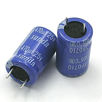 470uF-25V 470uF 25V Electrolytic R=5mm H=17mm RADIAL XUNDA